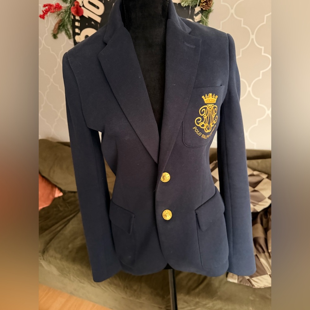 Polo Ralph Lauren Navy Blazer with Gold Accents